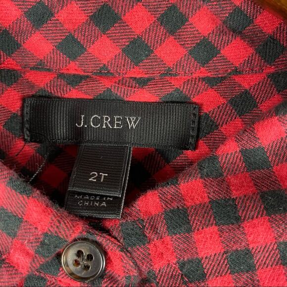 J.CREW Boy Shirt Mini Buffalo Check Tunic - 2 Tall - Picture 2 of 5